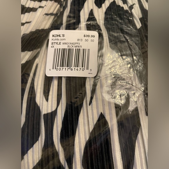 Nine West womens Plus Size 4x Wide Leg Crop Pants color black & white NWT - Picture 4 of 4